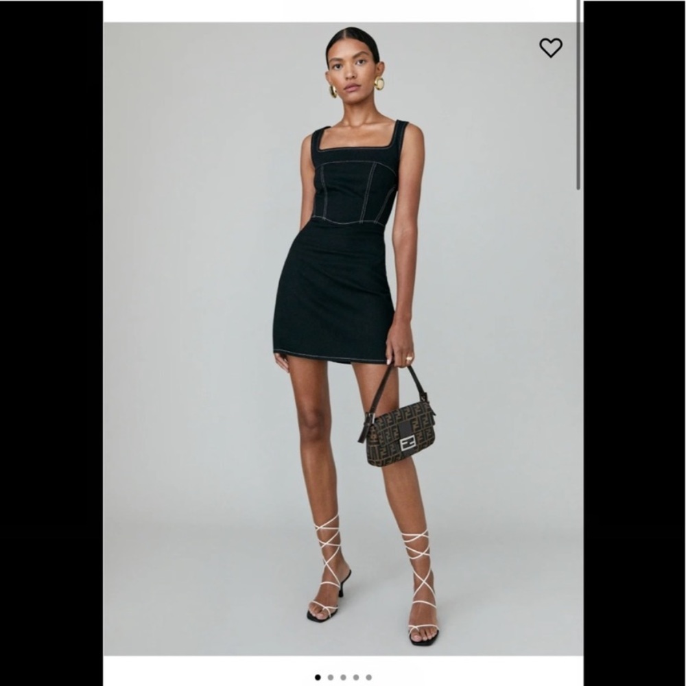 Reformation Black Mini Dress - Picture 2 of 9